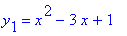 y[1] = x^2-3*x+1